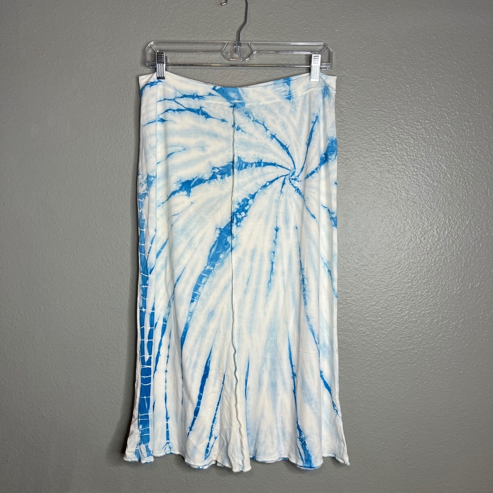 Hard Tail Forever Tie Dye Midi Skirt Sz L Jersey Knit Boho Hippie Stretchy NEW